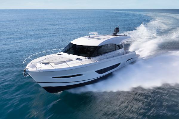 Maritimo S55 2025 Maritimo S55 luxury yacht cruising on open sea.