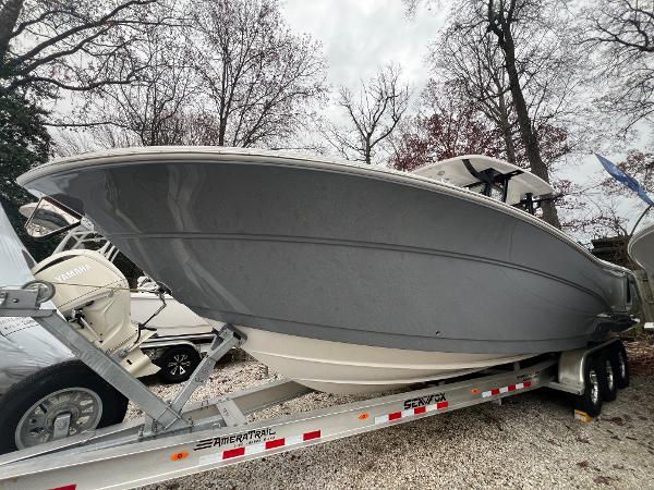 Sea Fox 328 Commander 2025 Sea Fox 328 Commander boat on trailer, parked outdoors.