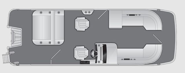 Bennington M Swingback 24 MSB Top view layout of 2026 Bennington M Swingback 24 MSB pontoon boat.