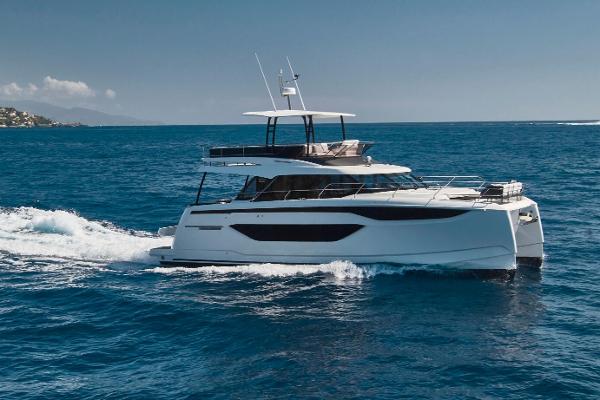 Prestige M48 Prestige M48 2025 yacht cruising on open sea.
