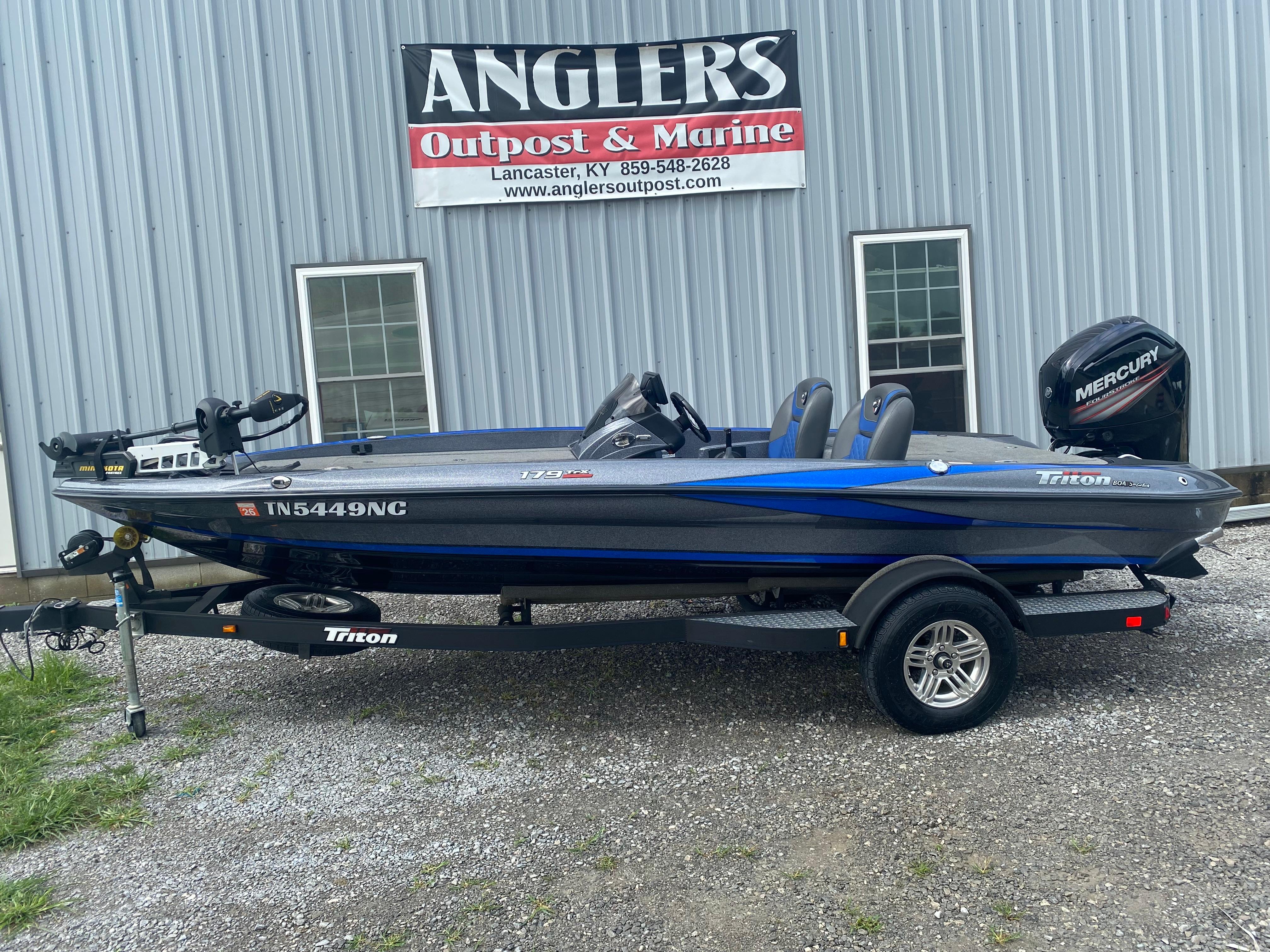 Triton 179 TrX 2017 Triton 179 TrX boat on trailer at Anglers Outpost & Marine.