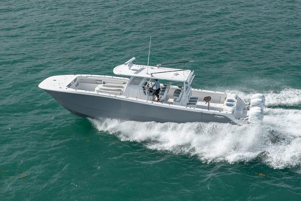 Invincible 46 Catamaran 2026 Invincible 46 Catamaran cruising on open water, showcasing sleek design and powerful engines.