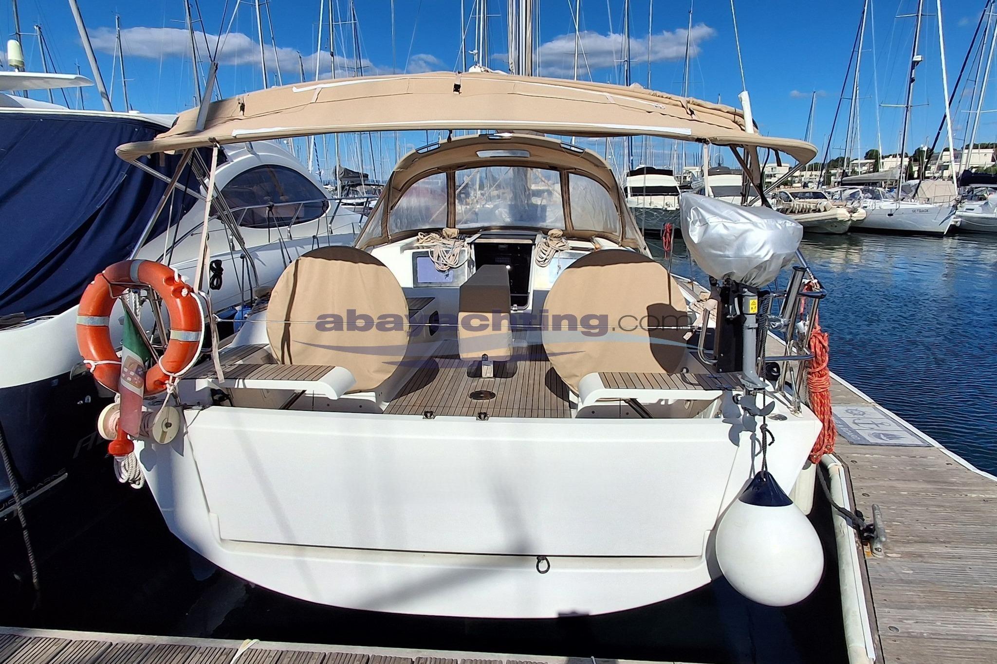 Dufour 382 Grand Large 2017 Dufour 382 Grand Large yacht docked at marina, sunny day.
