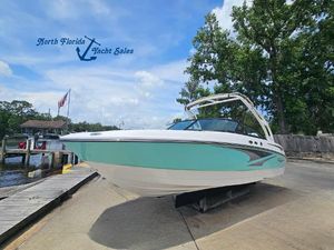 Monterey M-225 2025 Monterey M-225 boat at North Florida Yacht Sales dock, sunny day.