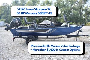 Lowe Skorpion 17 2026 Lowe Skorpion 17 boat with 50 HP Mercury engine, Smithville Marine package.