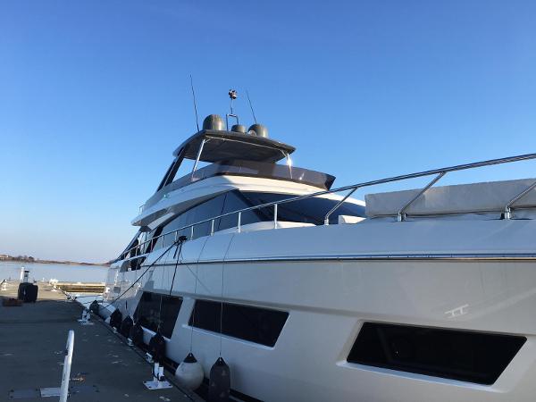 Ferretti Yachts 670 2018 Ferretti Yachts 670 docked, showcasing sleek design and modern luxury features.