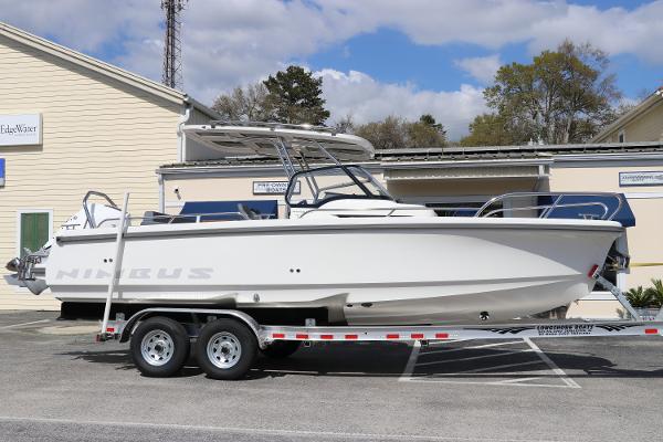 Nimbus Tender 8 Nimbus Tender 8 boat on trailer, 2025 model, parked outdoors.