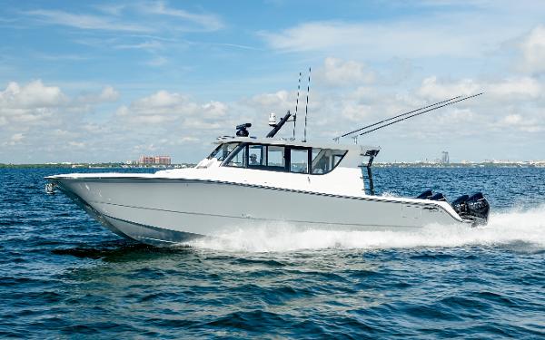 Invincible 46 Pilothouse 2025 Invincible 46 Pilothouse cruising on open water.
