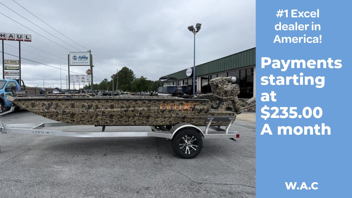 Excel Shallow Water F4 2026 Excel Shallow Water F4 boat on trailer, financing available from $235/month.
