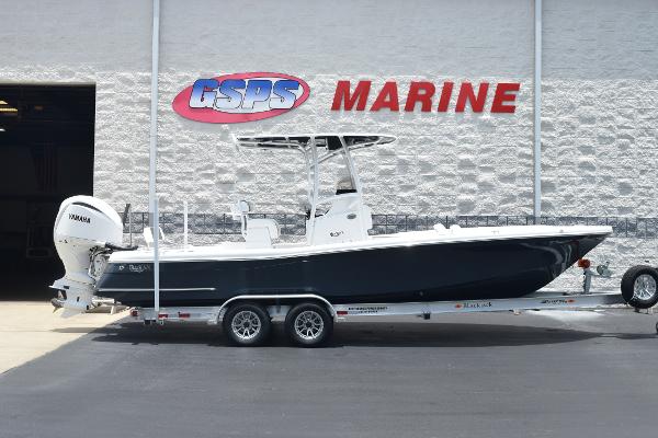 BlackJack 256 Coastal 2025 BlackJack 256 Coastal boat on trailer at GSPS Marine dealership.