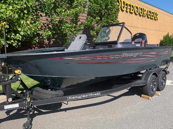 Ranger VX1788 WT 2023 Ranger VX1788 WT boat on trailer outside outdoor gear store.