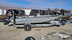 Xpress H17 2025 Xpress H17 Bass boat with Yamaha Vmax 90 SHO engine on trailer.