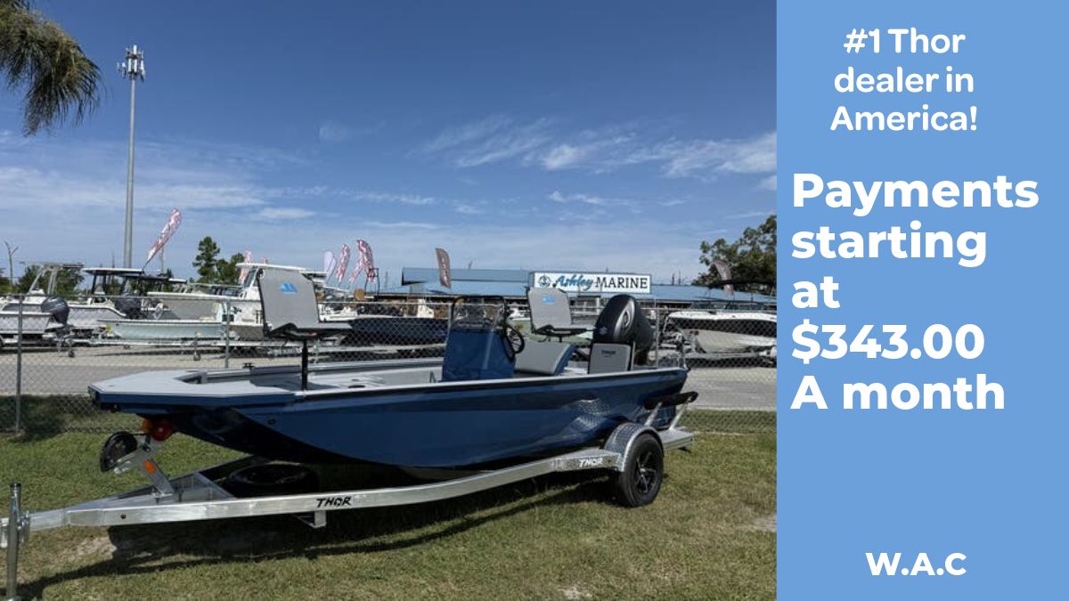 Thor LAKE HAMMER 1900 CC 2026 Thor LAKE HAMMER 1900 CC boat on trailer, financing available from $343/month.