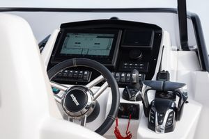 Salpa Salpa SOLEIL 33 2025 Salpa SOLEIL 33 boat dashboard with steering wheel and control panel.