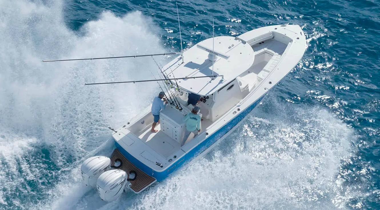 Regulator 31 2026 Regulator 31 boat cruising on open ocean waters.