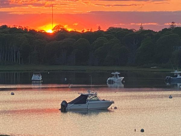 Pursuit 265 Dual Console 2013 Pursuit D 265 Dual Console boat on tranquil water at sunset.