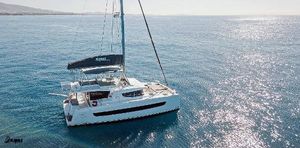 Bali 4.6 Sailing catamaran Bali 4.6 (2021) on calm ocean waters under clear skies.