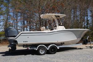 Grady-White Fisherman 236 2023 Grady-White Fisherman 236 boat on trailer, parked outdoors.