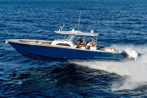 Valhalla Boatworks V-46 2025 Valhalla Boatworks V-46 cruising on open water, showcasing sleek design and powerful performance.