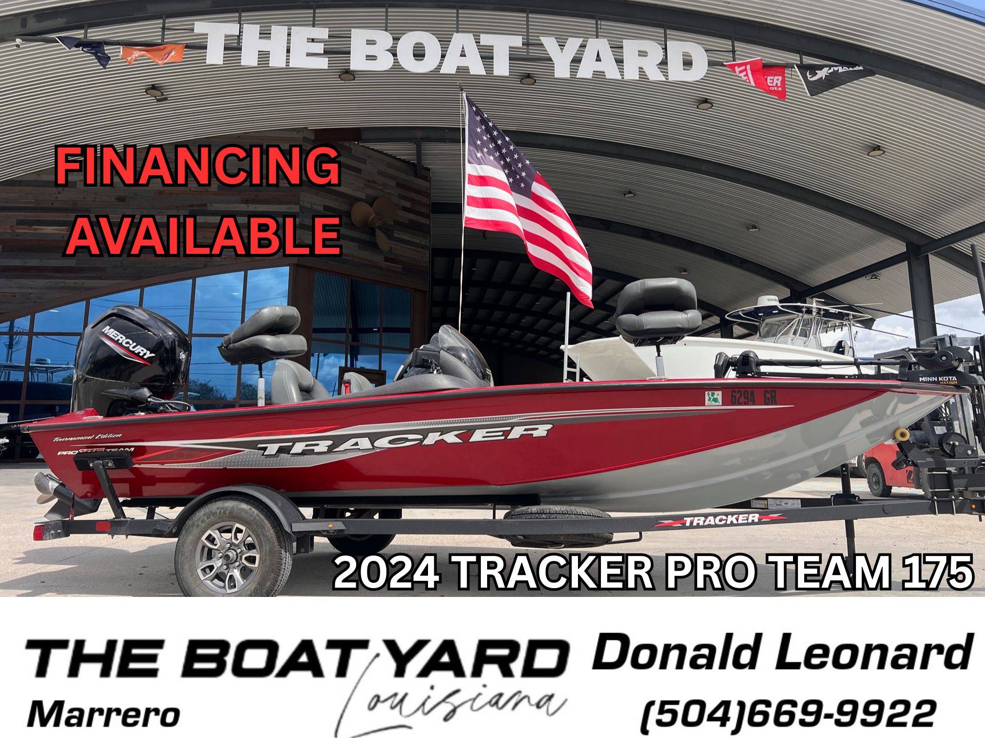 Tracker Pro Team 175 2024 Tracker Pro Team 175 boat at The Boat Yard, Marrero, with financing available.
