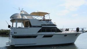 Californian 42 Motor Yacht 1987 Californian 42 Motor Yacht cruising on calm waters under a clear sky.