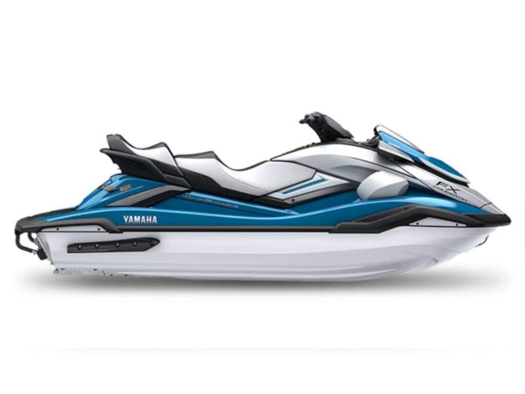 Yamaha Boats Waverunner FX Cruiser HO w/ Audio 2026 Yamaha Waverunner FX Cruiser HO with Audio, sleek blue and white design.