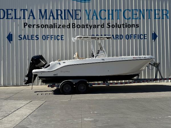 Bayliner Trophy T24CC 2023 Bayliner Trophy T24CC boat on trailer at Delta Marine Yacht Center.