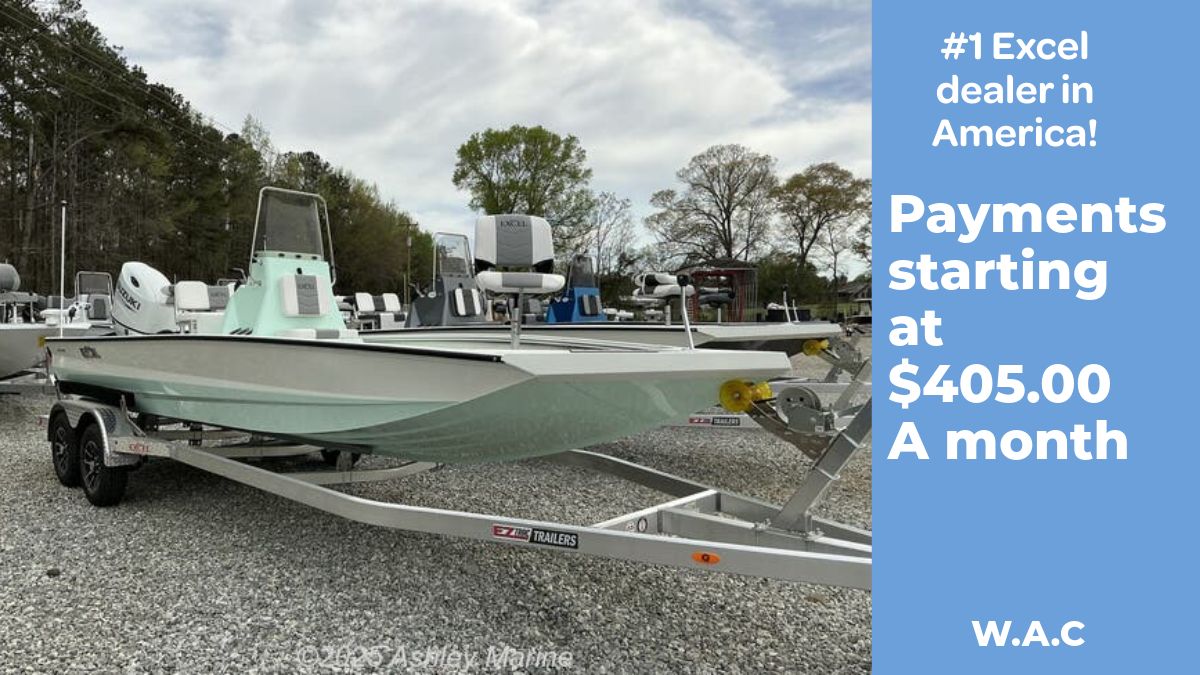 Excel Bay Pro 220 220 ELITE 2025 Excel Bay Pro 220 ELITE boat on trailer, financing available from $405/month.