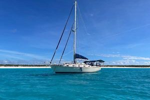 Island Packet 380 Sailboat Island Packet 380 (2002) on clear blue water under a sunny sky.