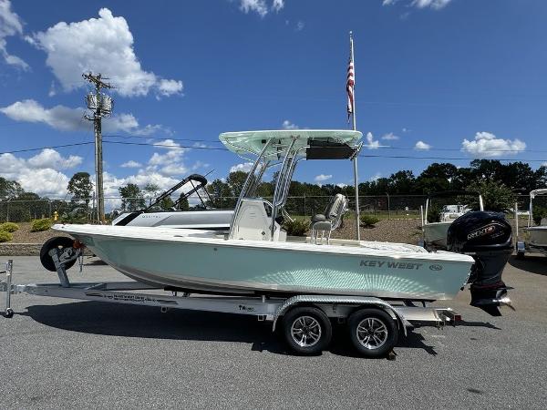 Key West 230 BR 2025 Key West 230 BR boat on trailer under blue sky.