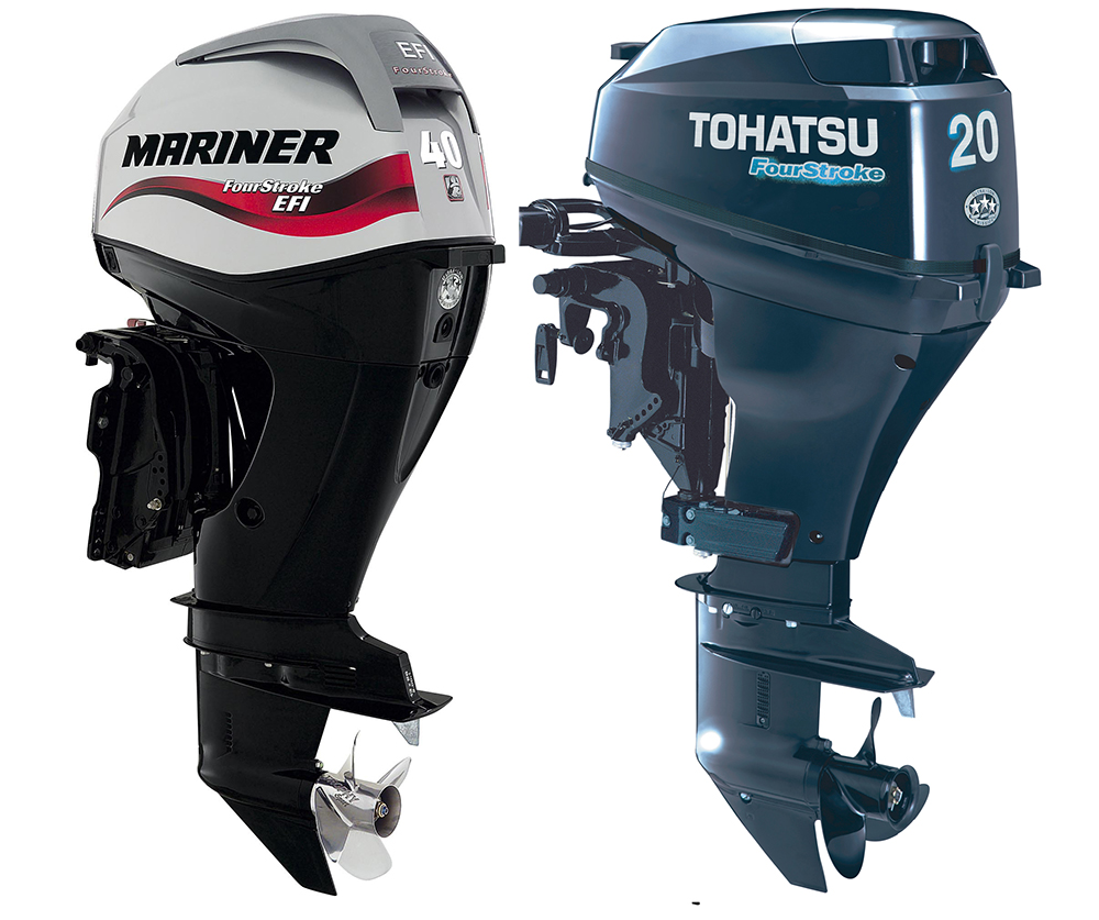 Outboard engines: Mariner F 40 and 6 Tohatsu TLDI90