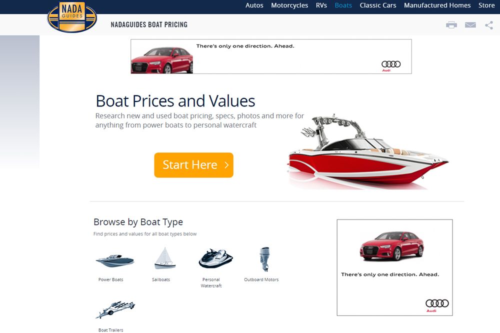 Nada used boat deals values