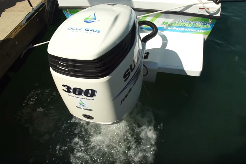 Blue Gas Marine Natural Gas Outboard: First Look Video