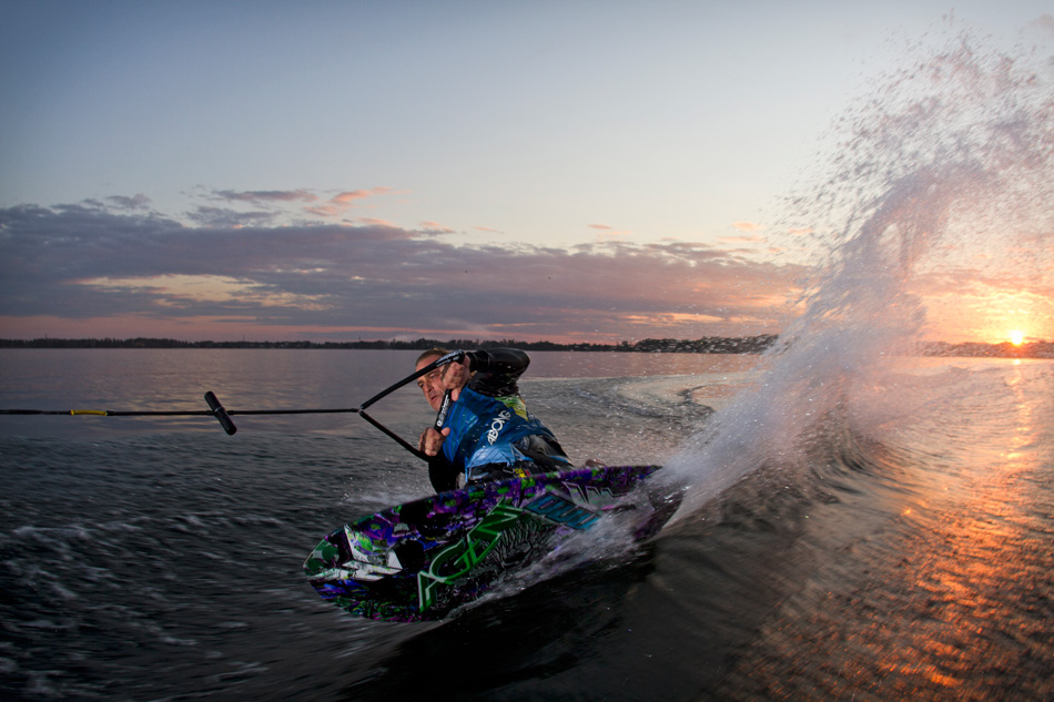 Competitive kneeboards are built to be more compact to allow advanced riders to perform tricks and sharp turns. Photo credit: Centurion Boats.