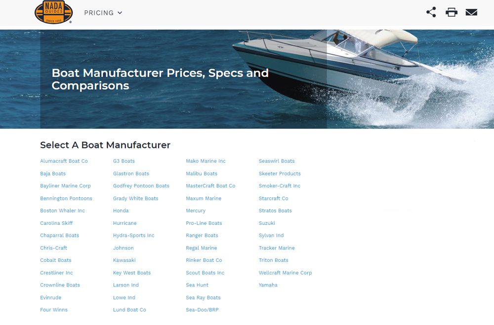 Price Of New Boat