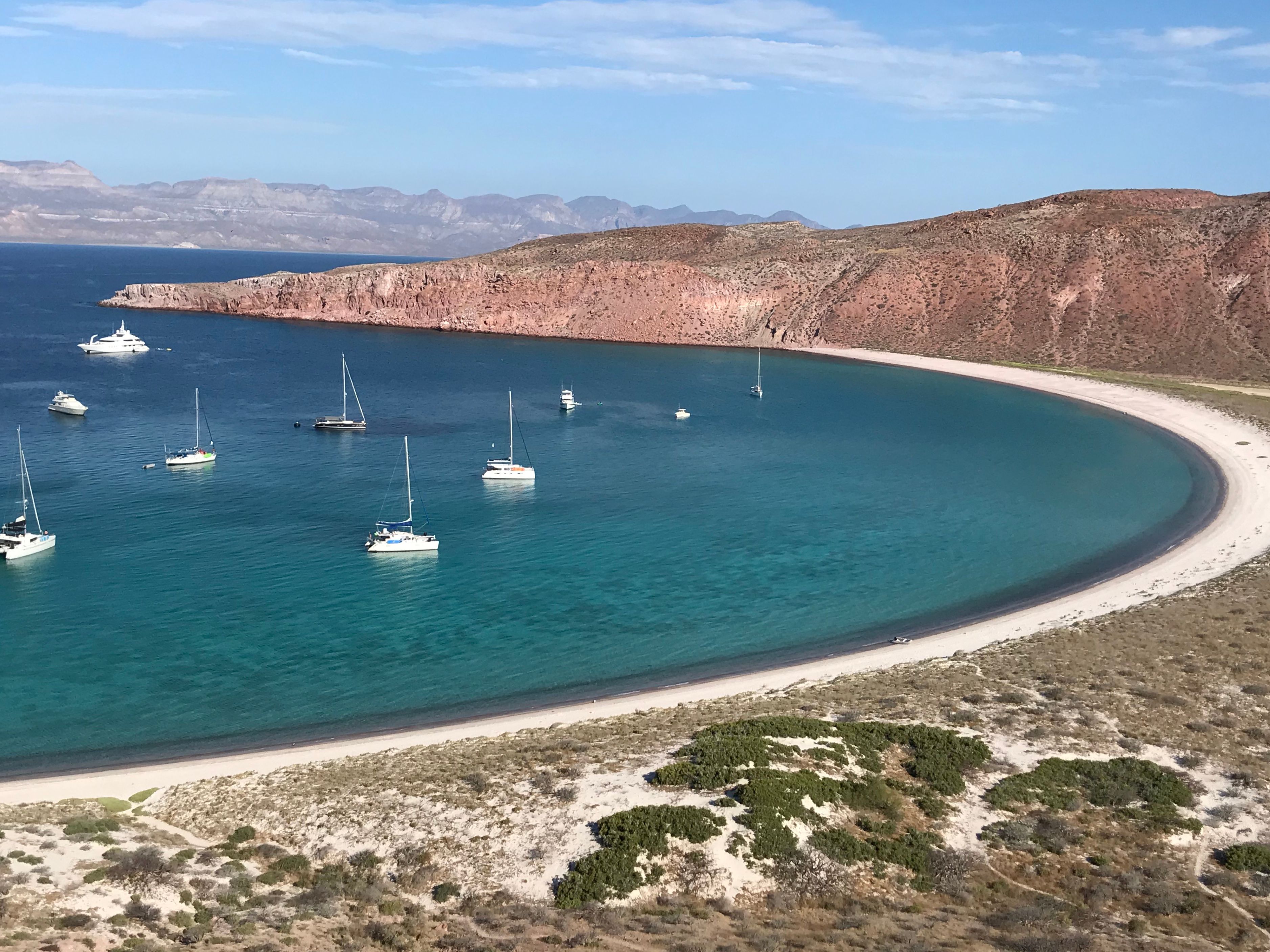 Isla San Francisco's striking crescent bay ringed with white sand