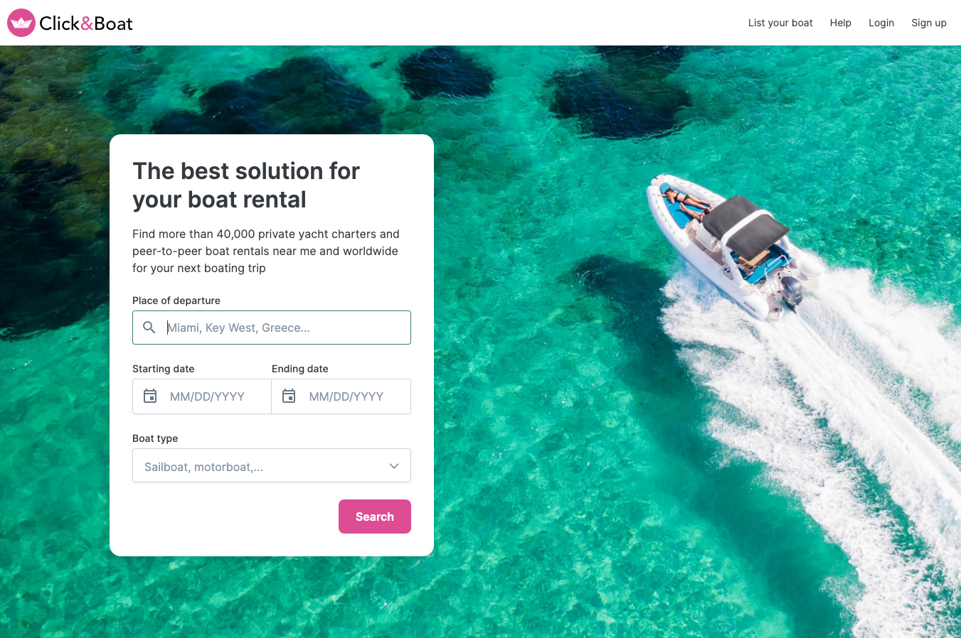 Click And Boat Boat Rental Website