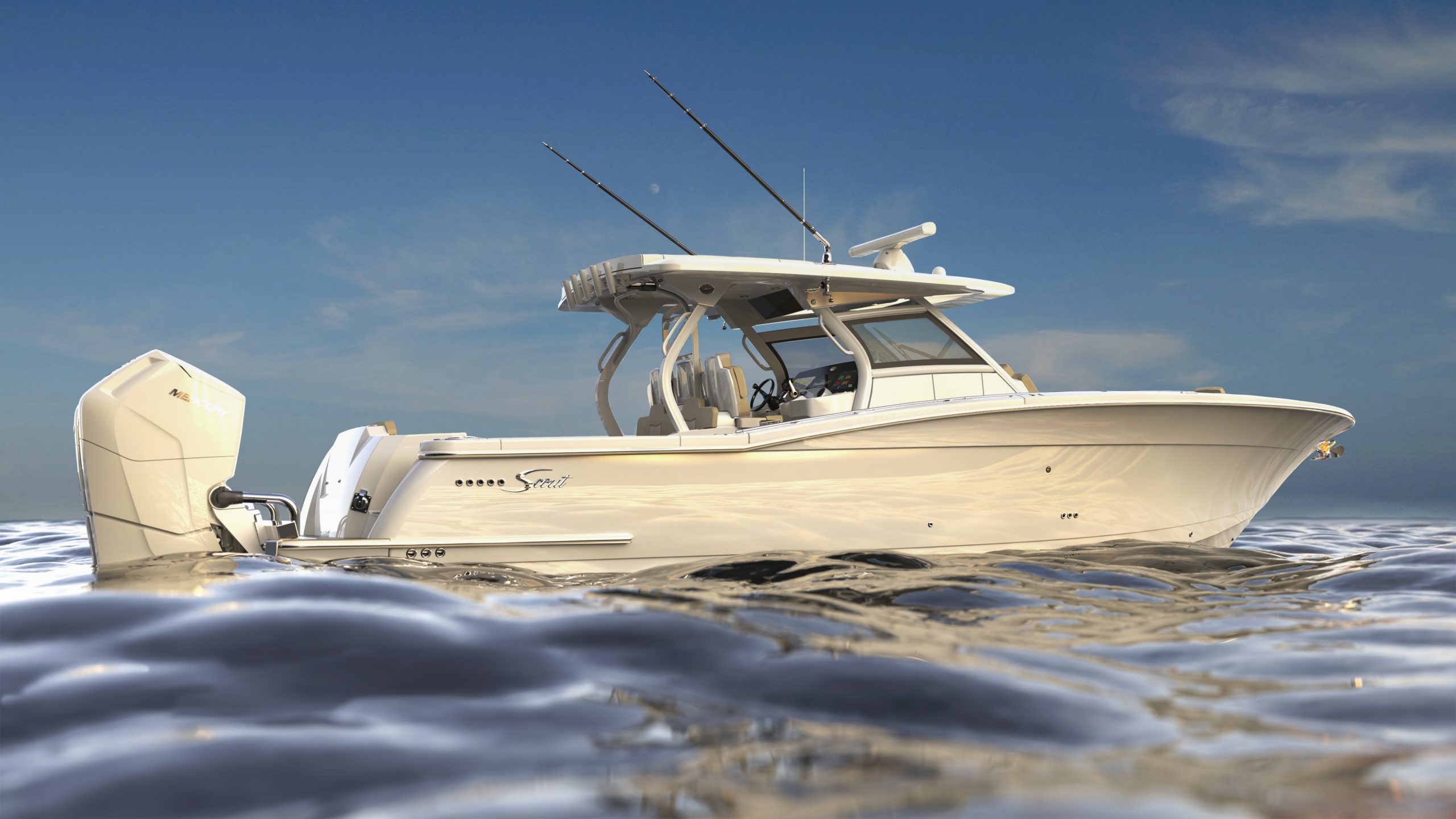 2022 Scout 400 LXF center console boat