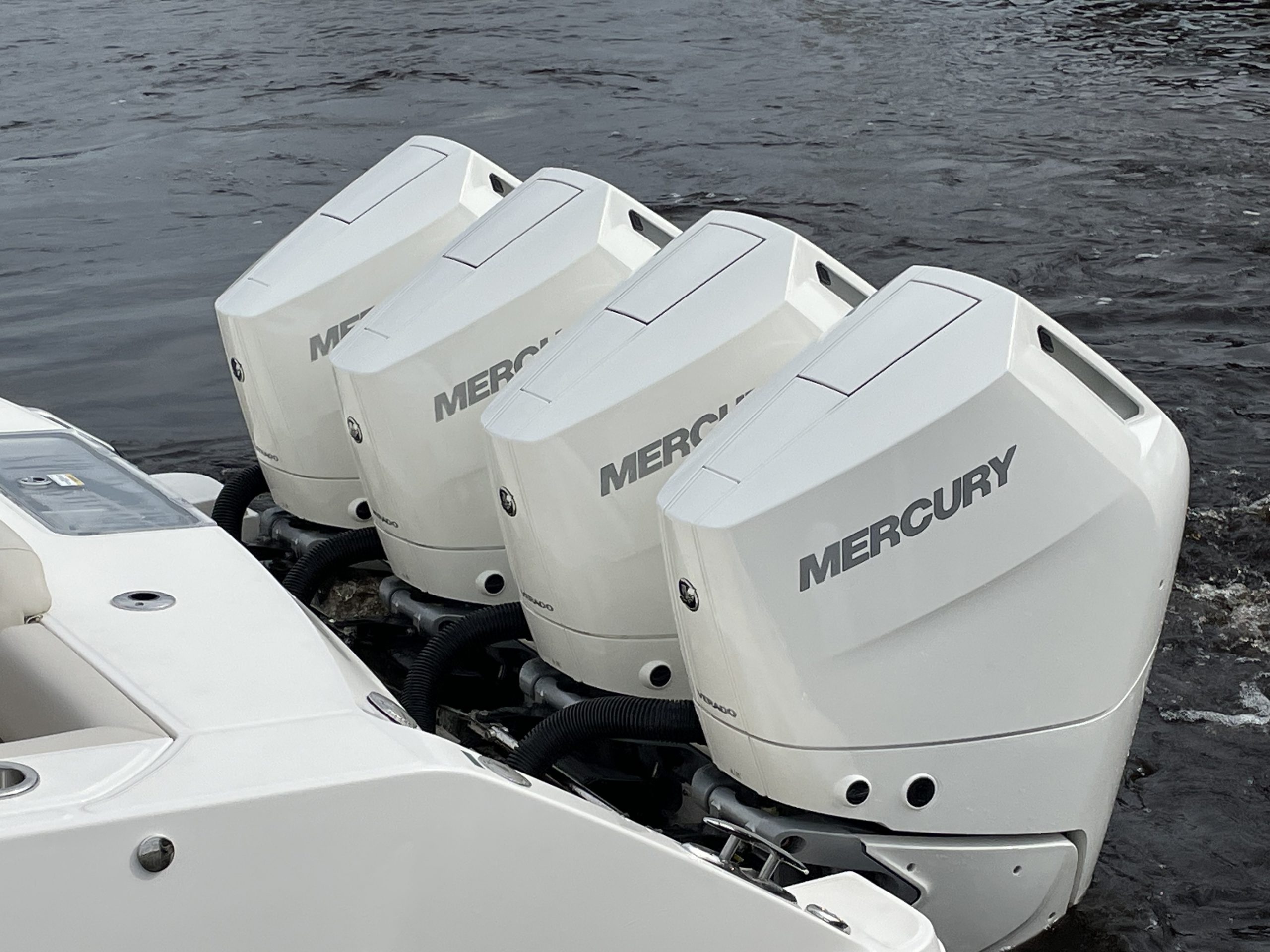 Quad Mercury V10 Verado Outboard Engines