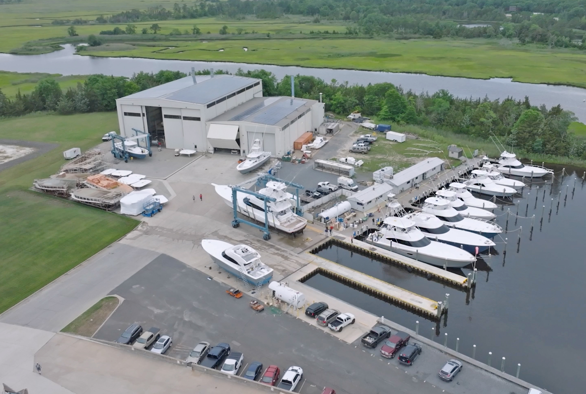 Aerial View Of Viking Yachts Factory In New Gretna New Jersey
