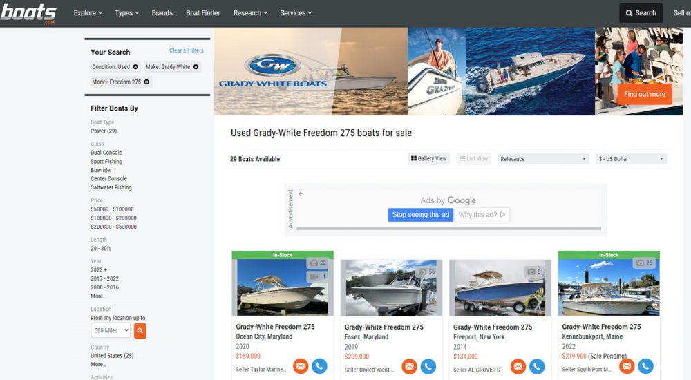 nada used sailboat prices