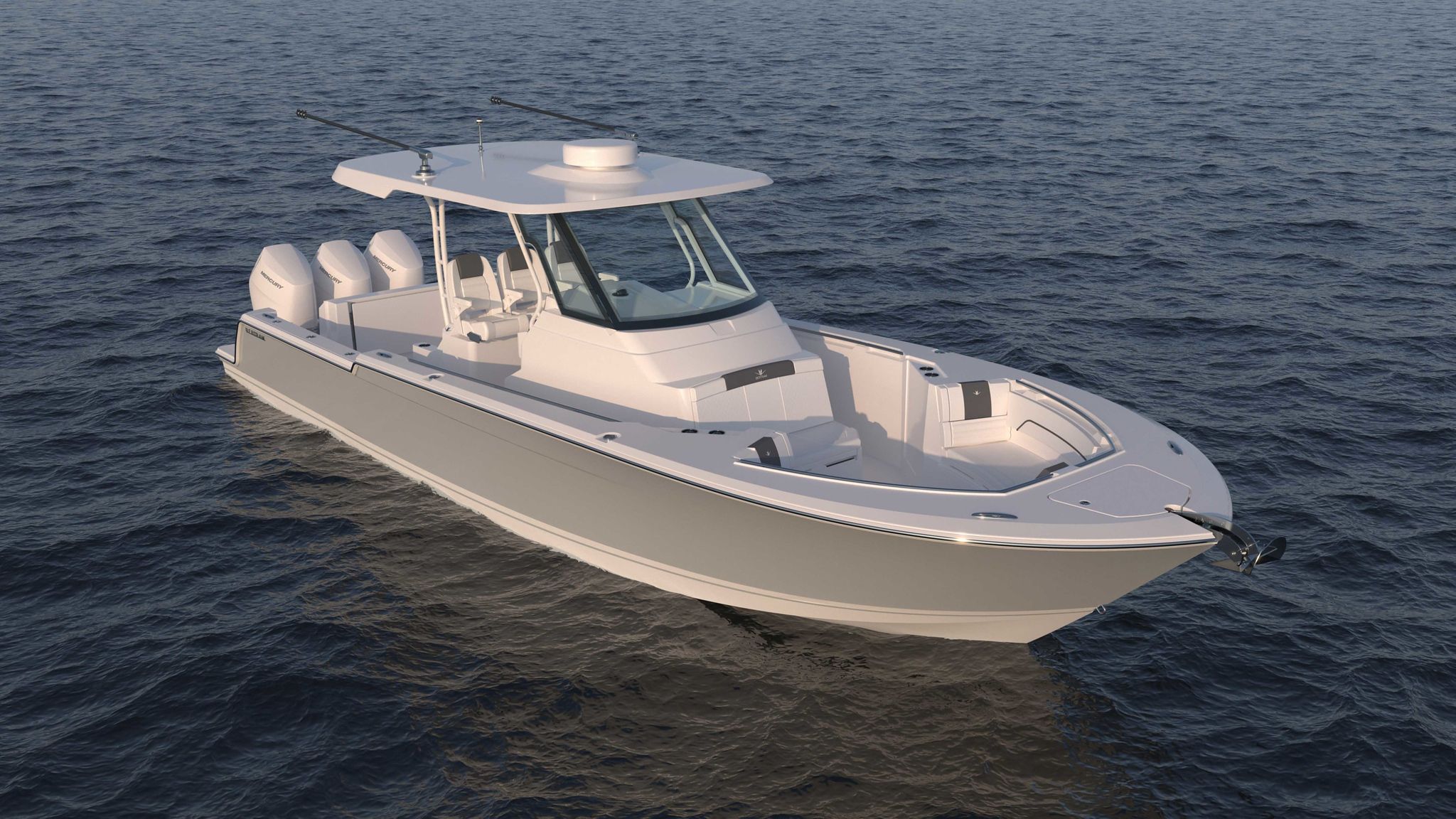 Bertram 34 CC Starboard Overhead View