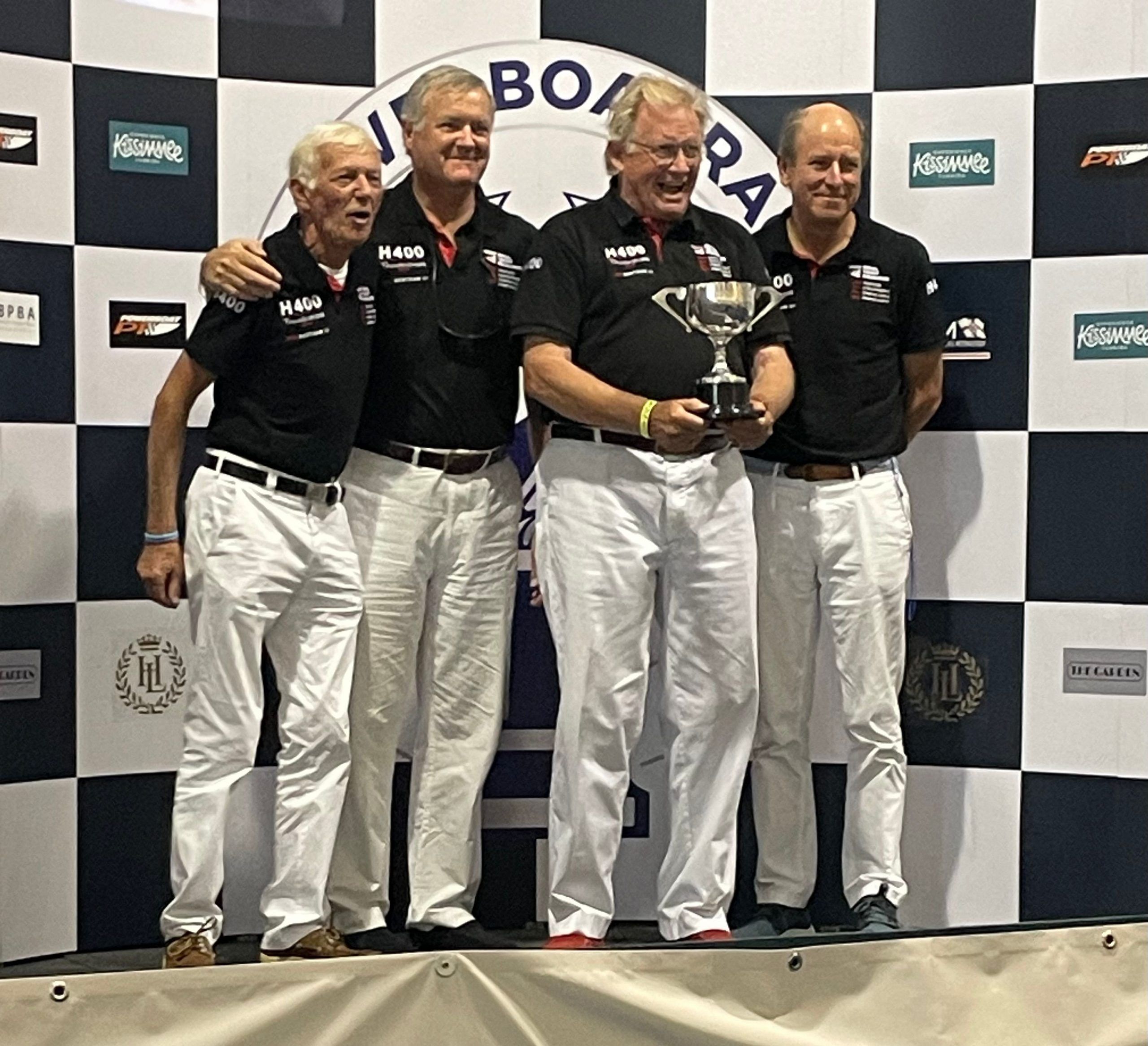 H400's crew on the award stage