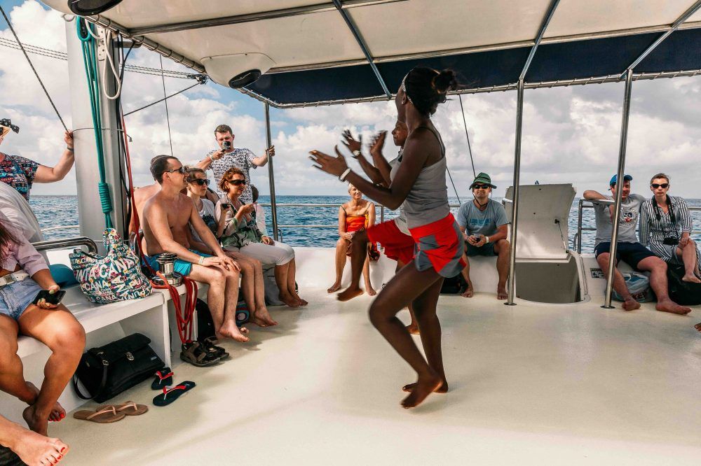 Dancing on boat