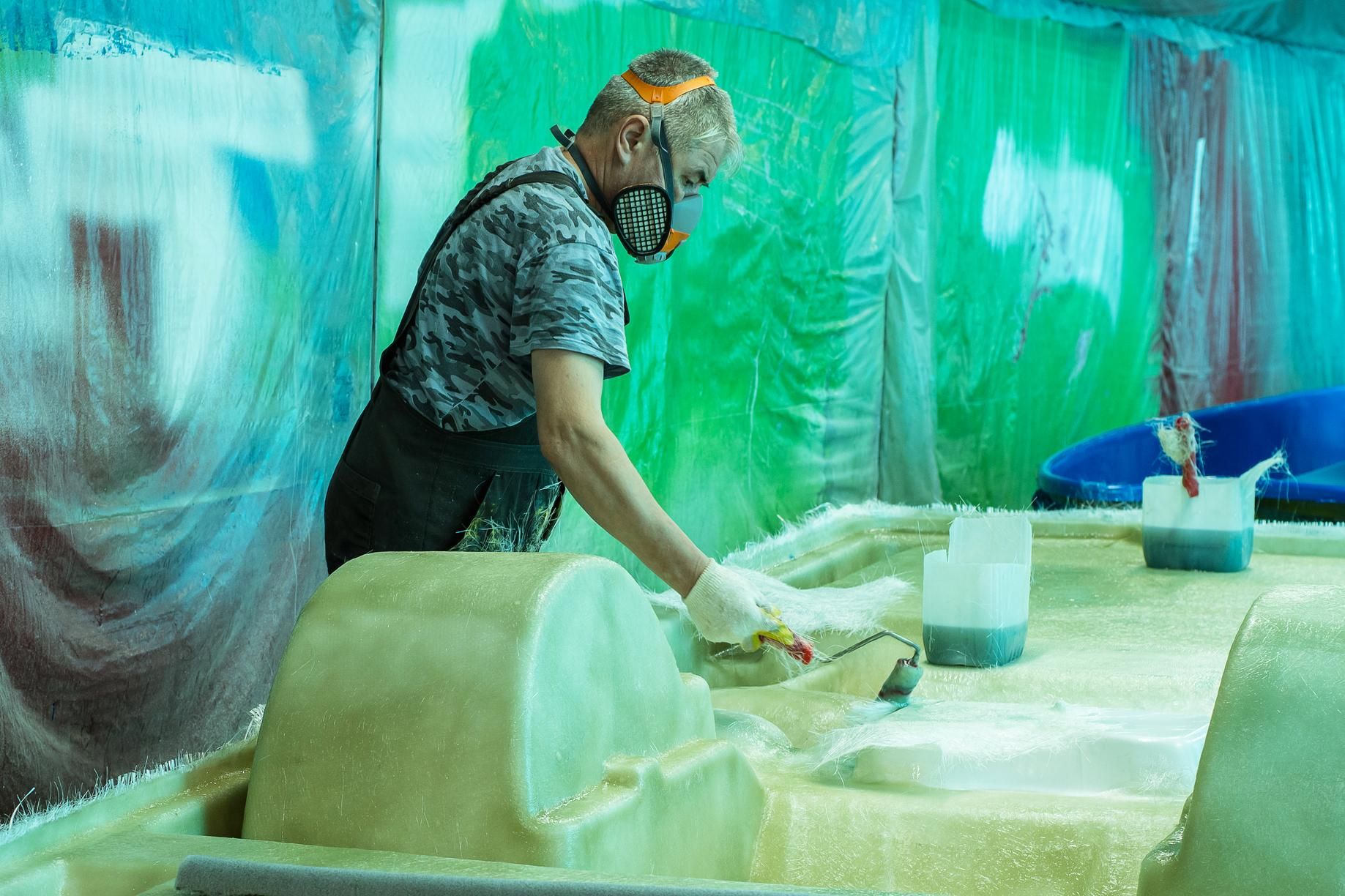 Fiberglass and resin