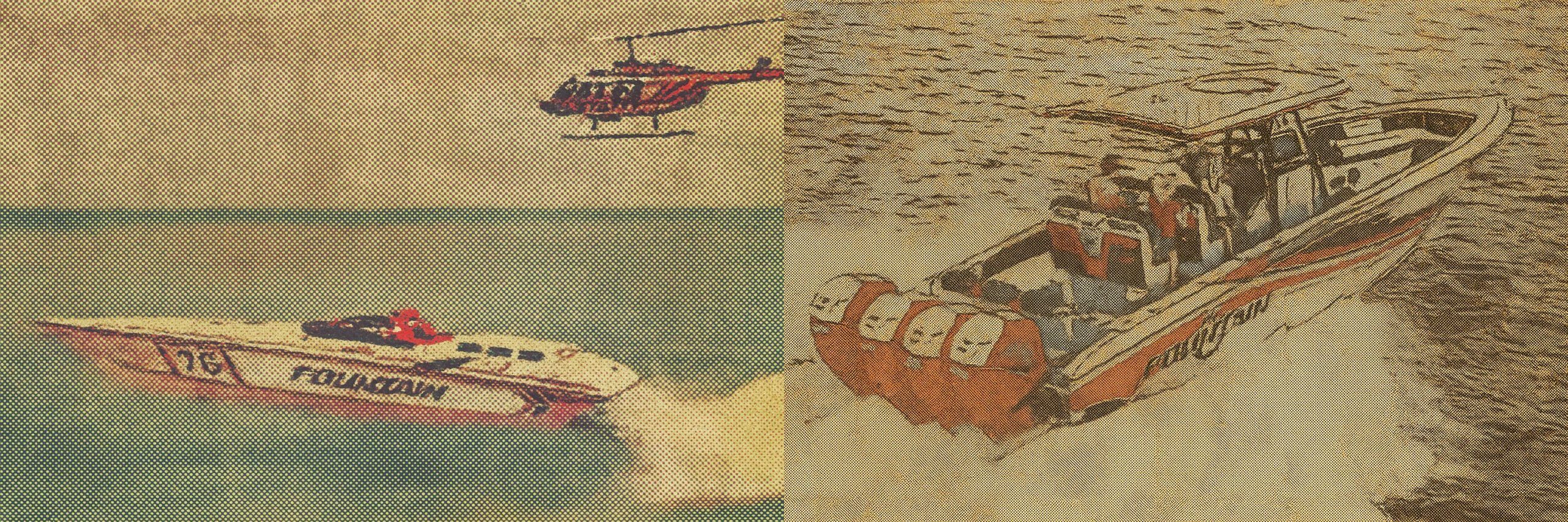 Fountain Powerboats then vs. now, image by VÉHICULE